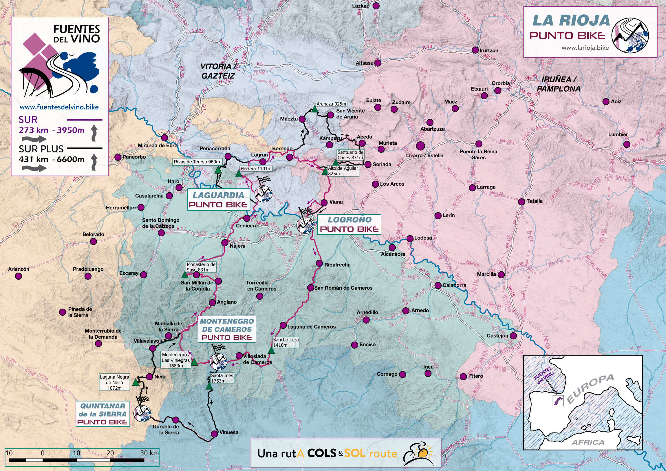 carte Fuentes del Vino SUR